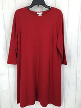 M 3/4 slv swing hem dress