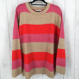 1X Striped crewneck sweater