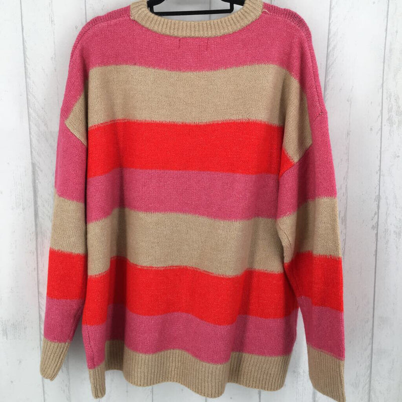 1X Striped crewneck sweater