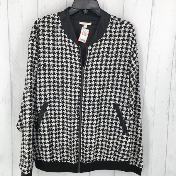 XL Houndstooth print zip up jacket