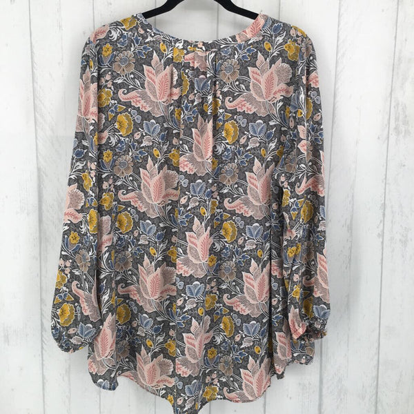 2X Paisley print 1/2 button down l/s top