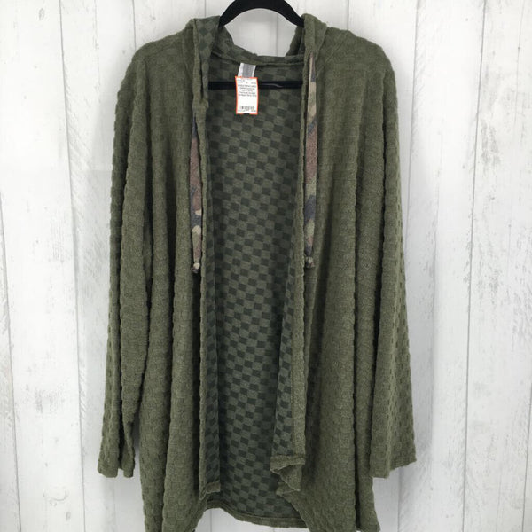 XXXL Textured hooded cardigan