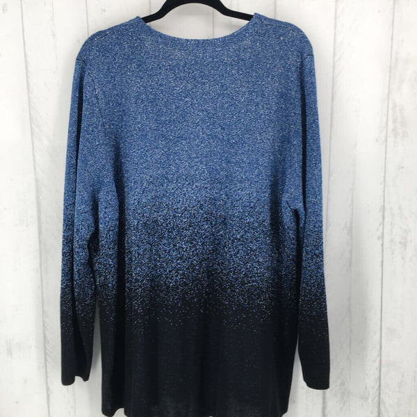 3X Shimmery scoop neck l/s top