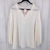 3X Lace front knit top