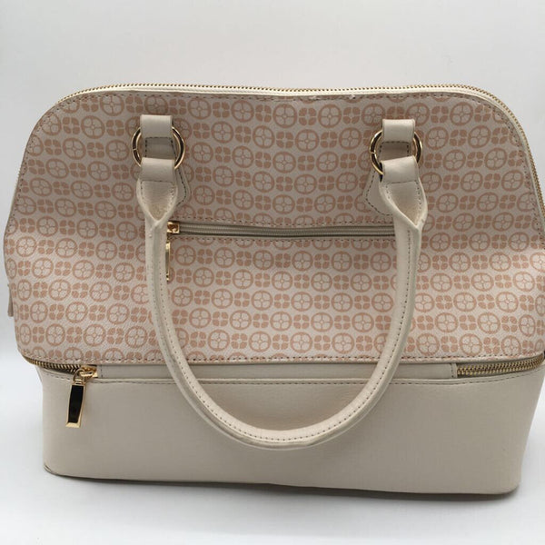 logo print dome satchel w/ cosmetic case