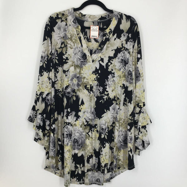 XXXL ruffle slv floral top