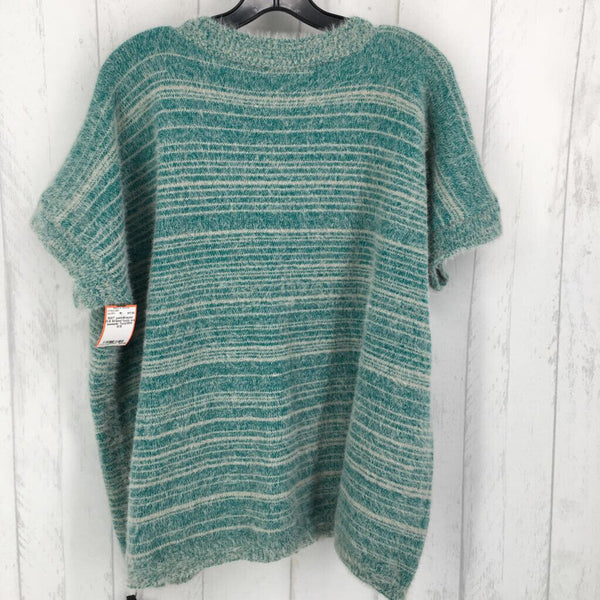 O/S Striped fuzzy s/s sweater