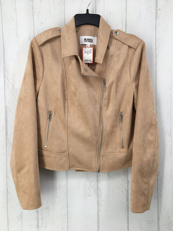 L Faux suede moto jacket