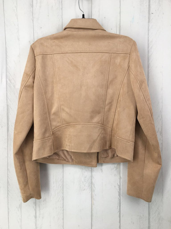 L Faux suede moto jacket