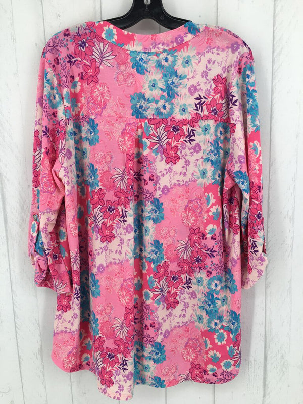 XL Flo print tab slv tunic