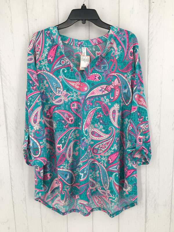 XL Paisley print tab slv tunic