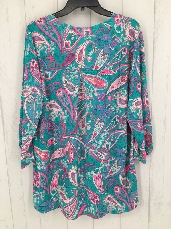 XL Paisley print tab slv tunic