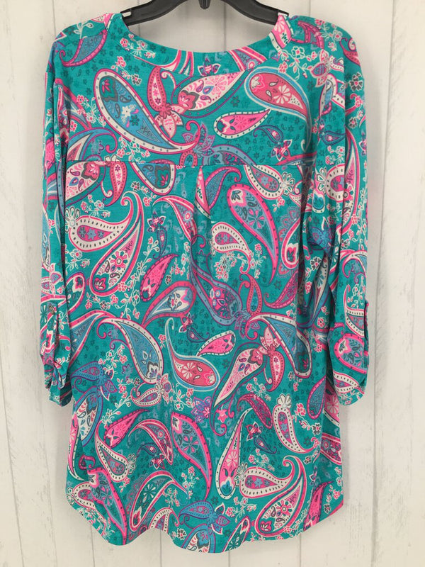 XL Paisley print tab slv tunic