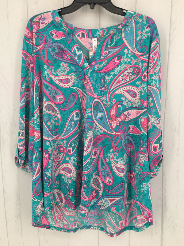 XL Paisley print tab slv tunic