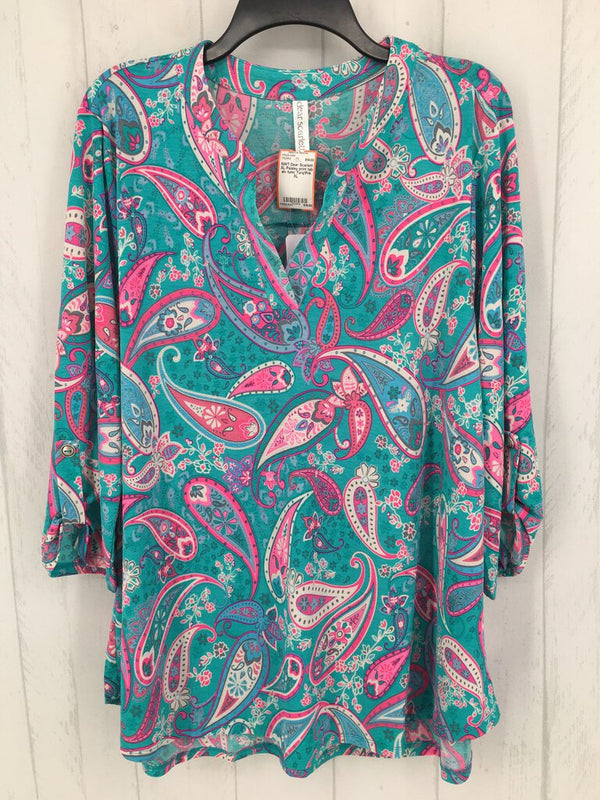 XL Paisley print tab slv tunic