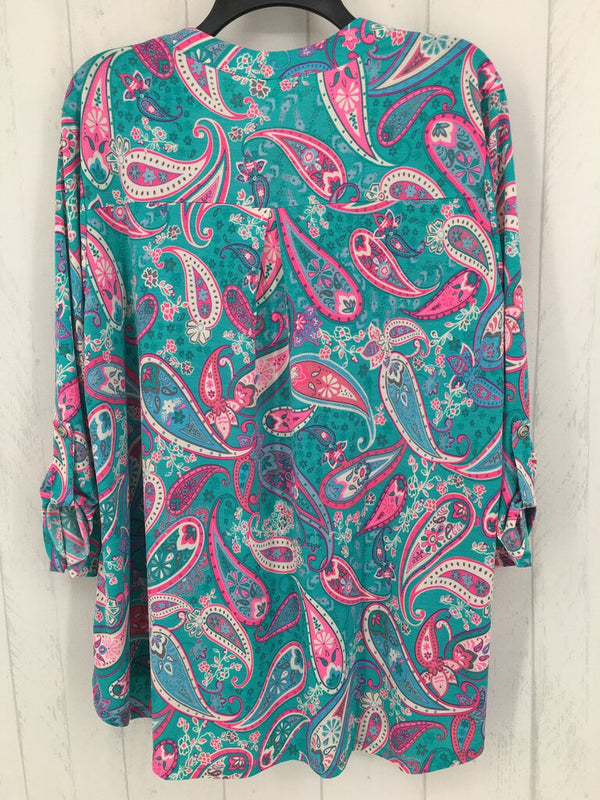 XL Paisley print tab slv tunic