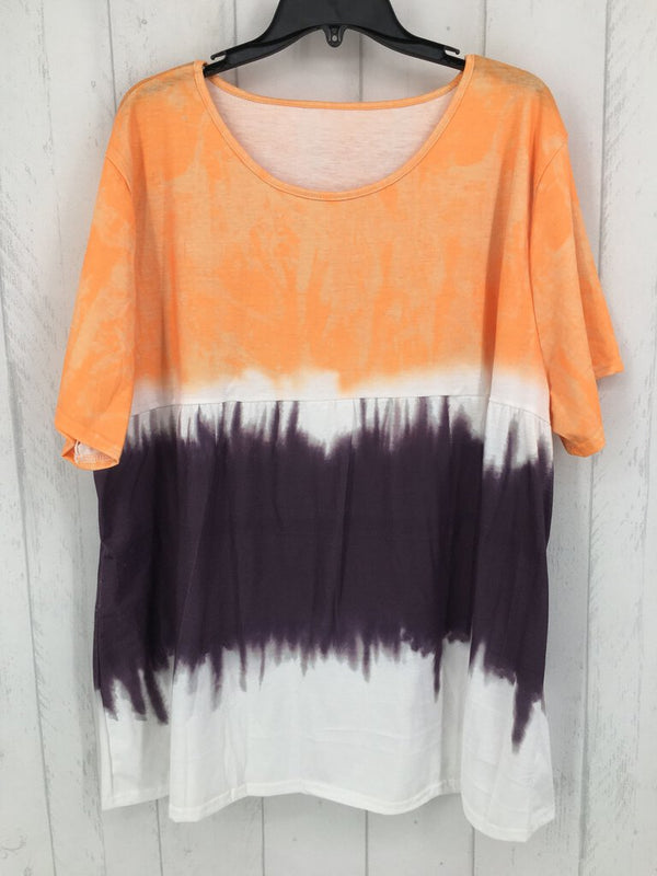 XL Tie dye tiered s/s top