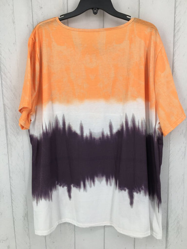 XL Tie dye tiered s/s top