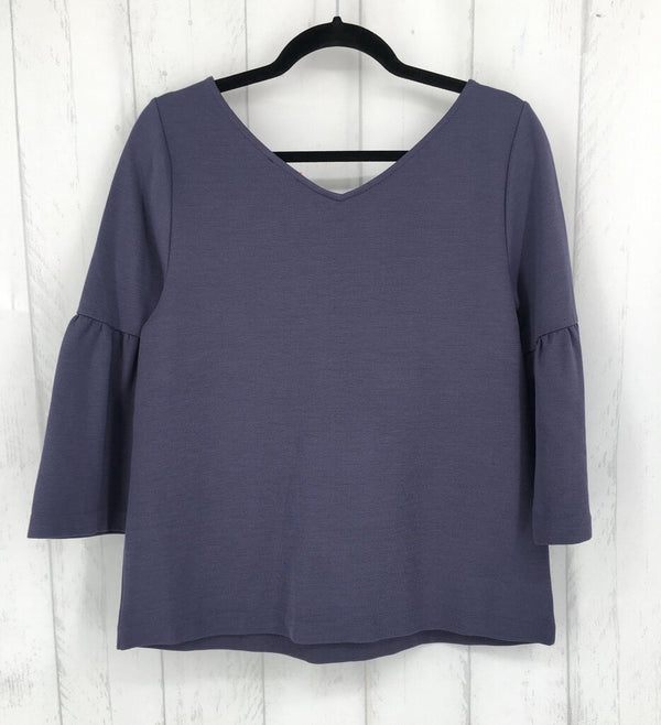 M V-neck flare slv top