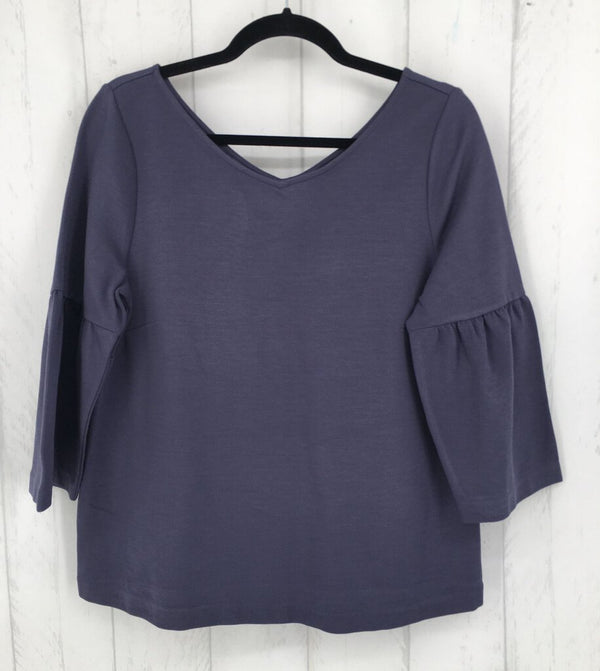 M V-neck flare slv top