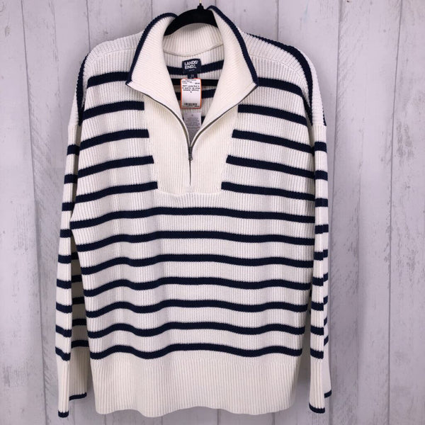 1x l/s quarter zip stripe sweater