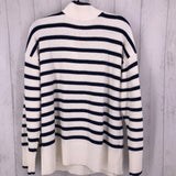 1x l/s quarter zip stripe sweater