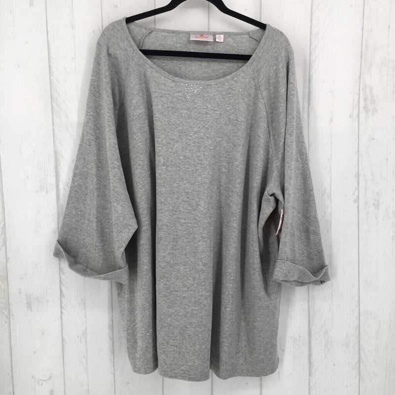 4X Waffle knit 3/4 slv top