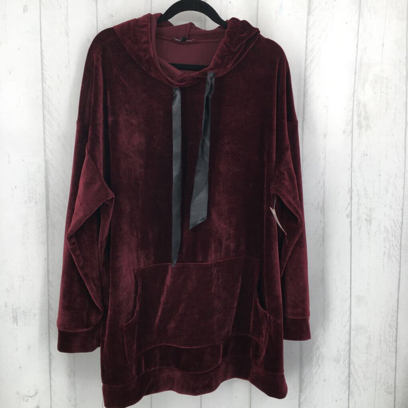 3X Velvet hooded sweatshirt