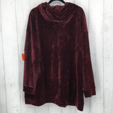 3X Velvet hooded sweatshirt