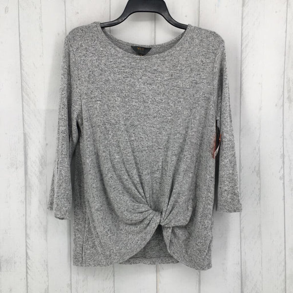 M Marled knotted hem 3/4 slv top