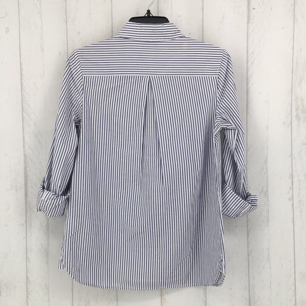 S Striped button down l/s top