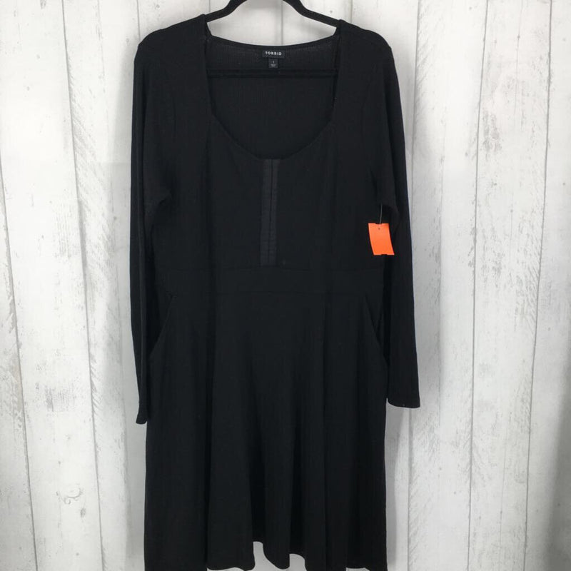 1X Waffle knit l/s dress