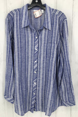 XL l/s stripe button shirt