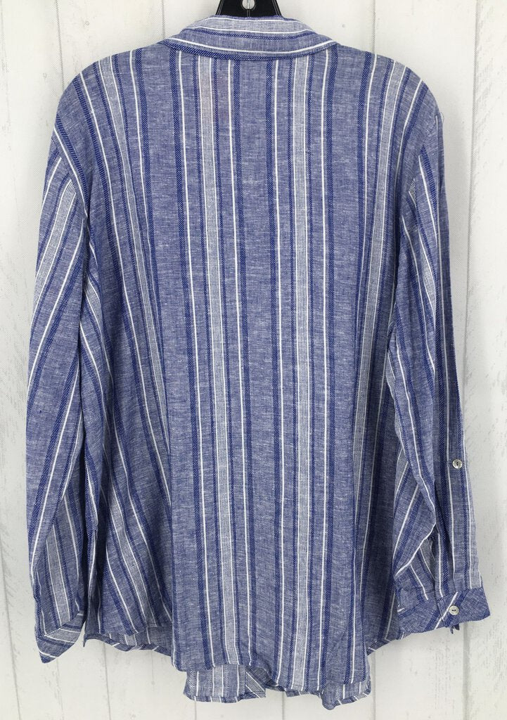 XL l/s stripe button shirt