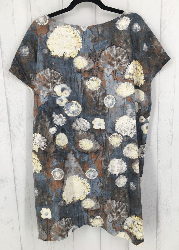 L Daisy print Cap slv tunic