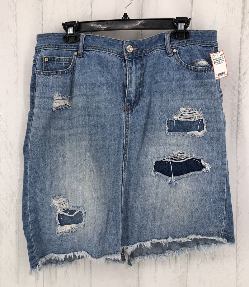 12 Distressed denim skirt