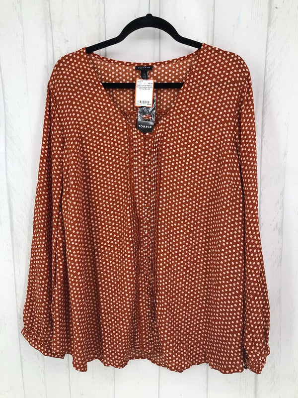 R55 3x Dotted button down l/s top