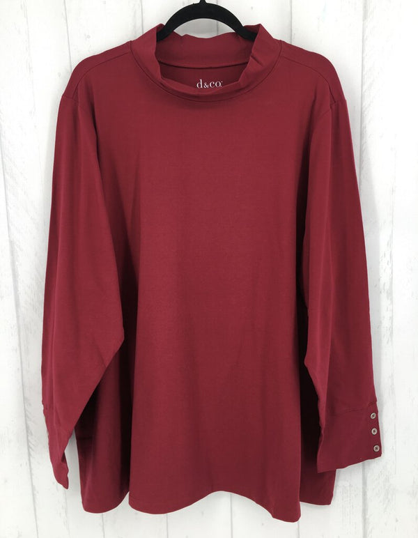 3X Mock-neck l/s top