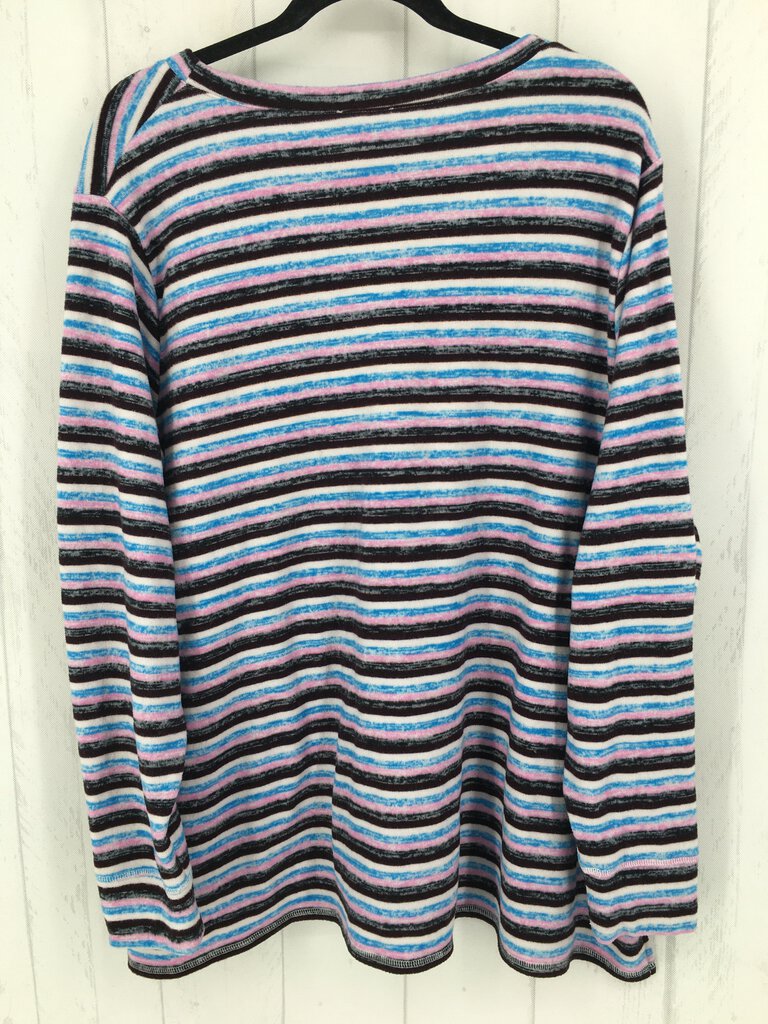 3X Striped slit sides l/s top