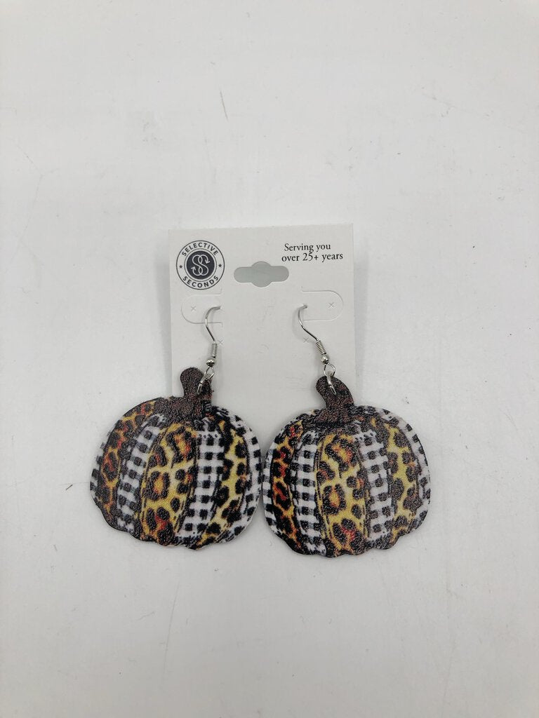 Pumpkin earrings-Animal print