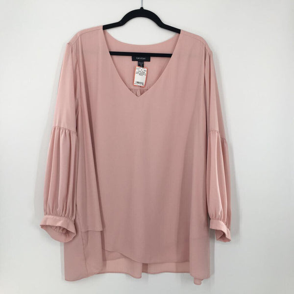 3X V-neck balloon slv top