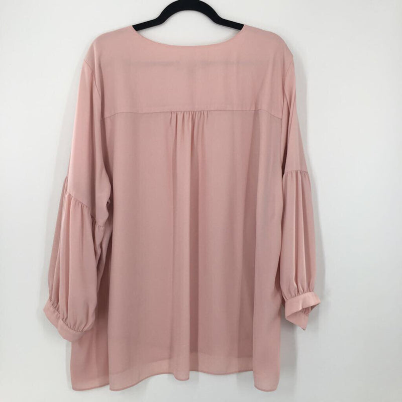 3X V-neck balloon slv top