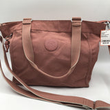 zip top shoulder bag w/ crossbody strap