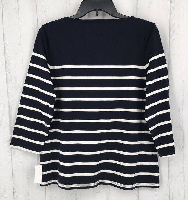 R59 Lp Striped pearl accent 3/4 slv top