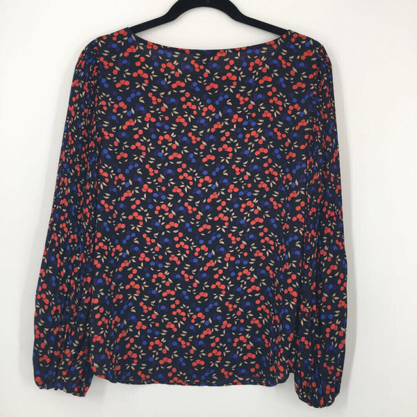 XS Printed pleated l/s top