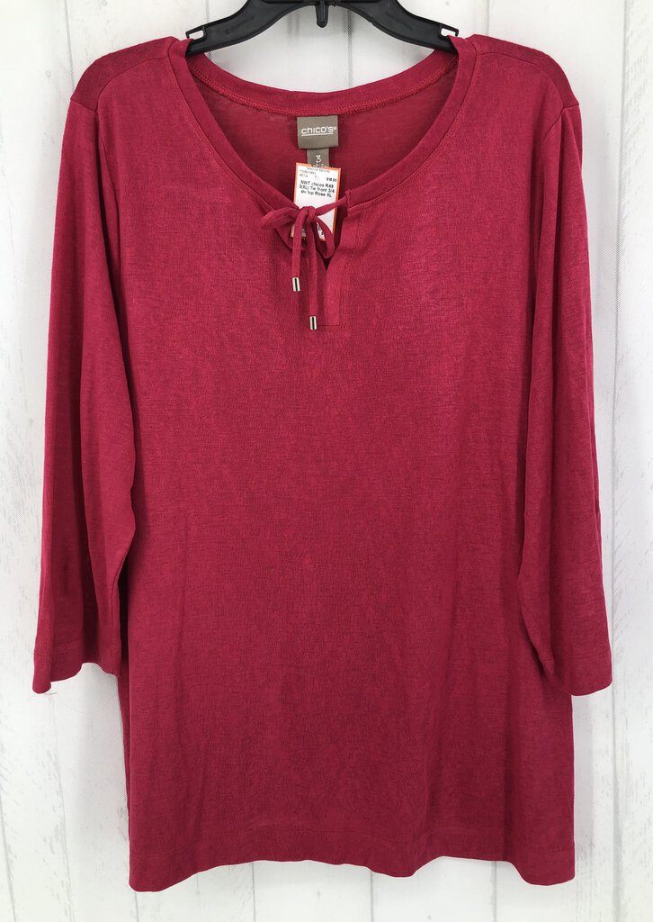 R49 3(XL) Tie front 3/4 slv top