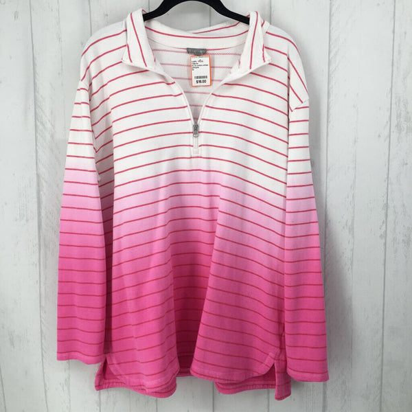 2x l/s ombre stripe quarter zip