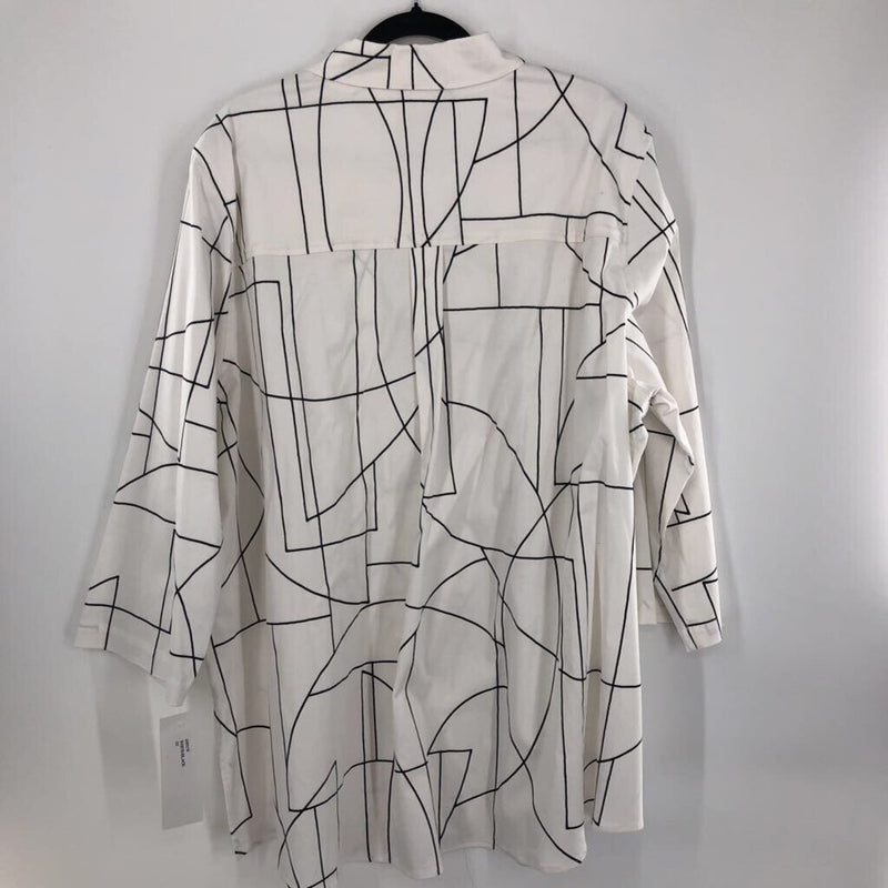 R330-3X Printed A-line collared shirt