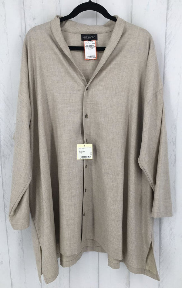 R1675 1 A-line v neck button down l/s