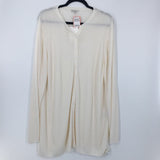 R798 3X Ribbed button down long cardigan